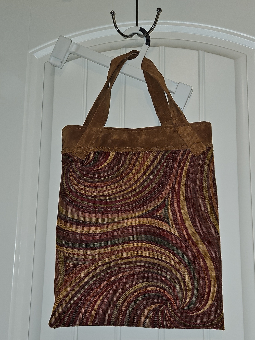 Brown Multi-Color Swirl Tote Bag